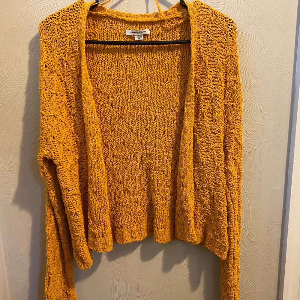 2 for $25/ American Eagle Mustard Yellow Open Front Cardigan